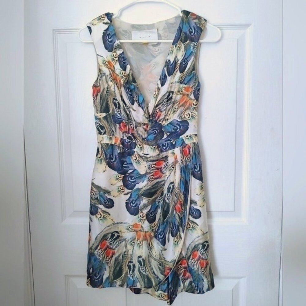 Leifsdottir Multicolor Feather Print Midi Dress - image 2